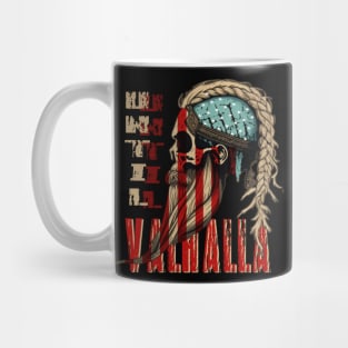 Until Valhalla US Flag Viking Vintage Norse Til Valhalla Mug